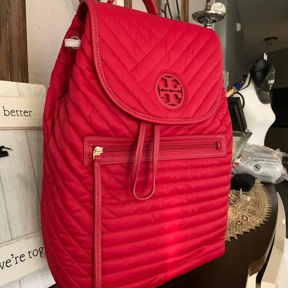 HP3 New ♥️ Tory Burch Quilted Nylon Backpack - Picture 11 of 14